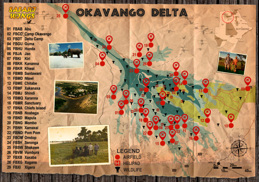 Okavango delta map
