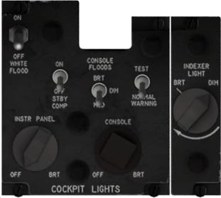 Forward cockpit interior lights panel