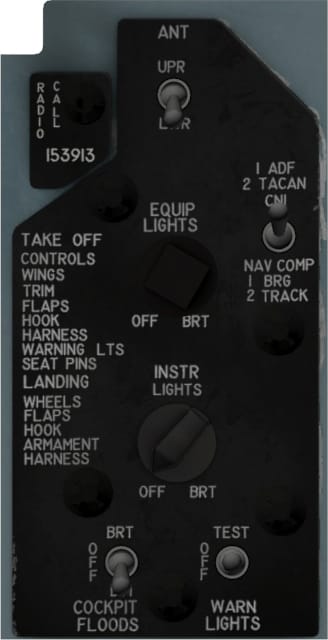 Rear cockpit interior lights panel