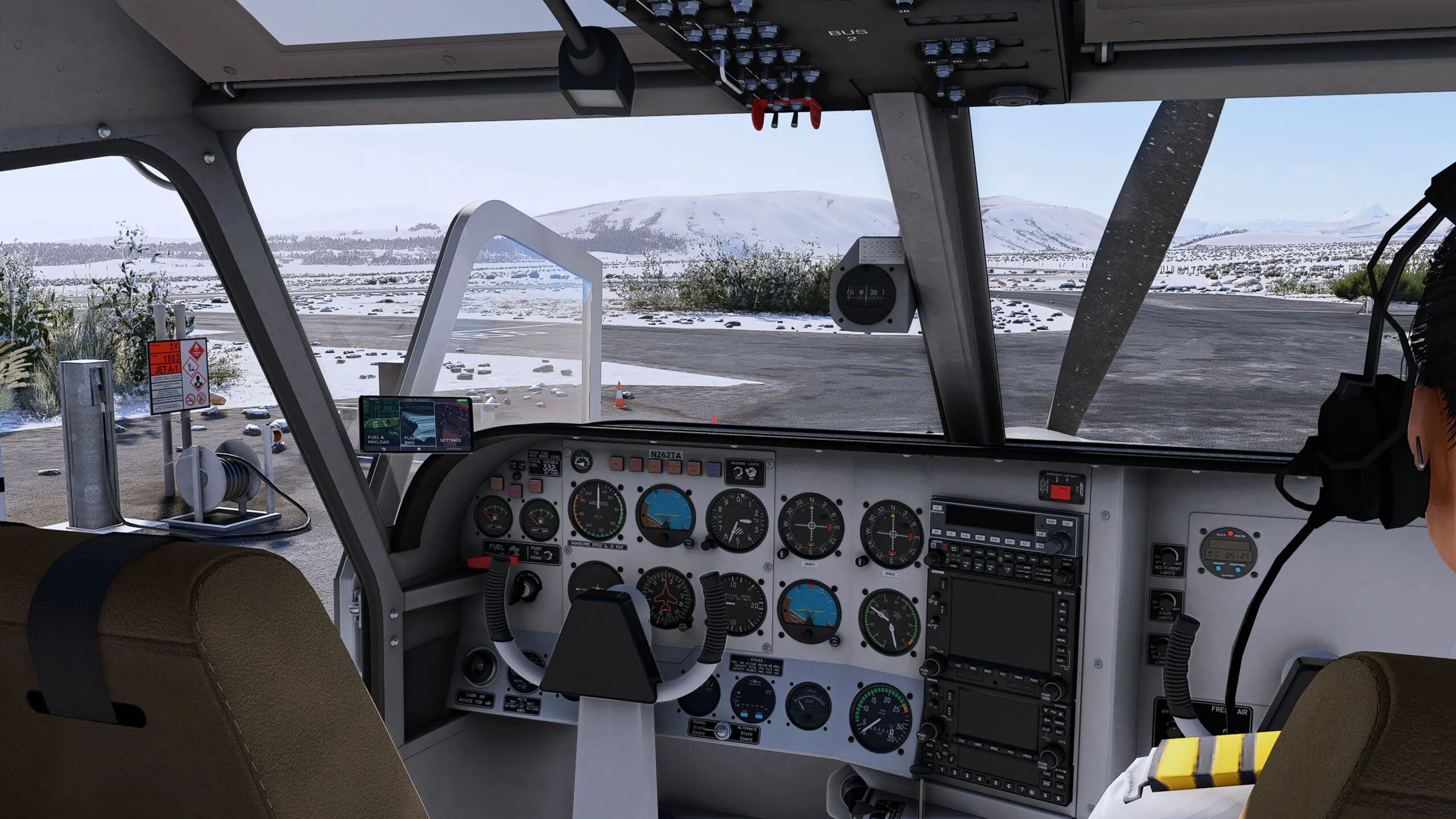 GA-8 cockpit parked.